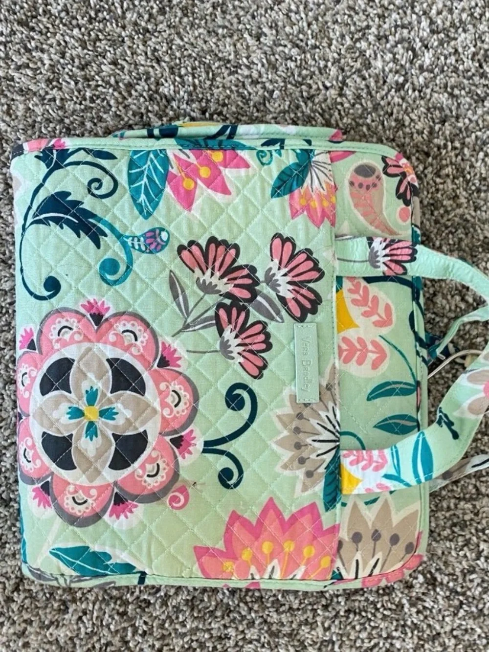 Vera Bradley Mint Floral Quilted Tote